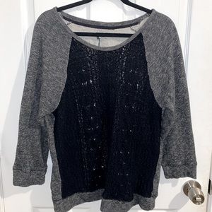 Lucky Lotus black grey sweater sweatshirt